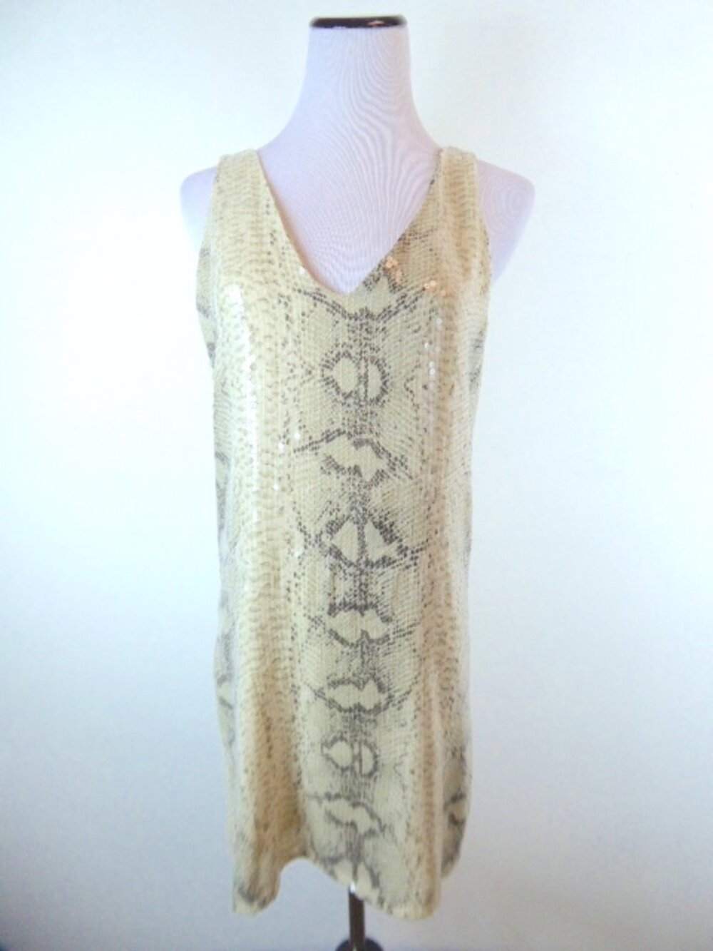 NEW PARKER python print sleeveless silk tunic shift dress XS festival